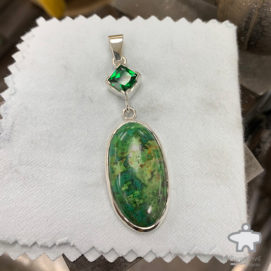 Custom Pendant in Stunning Greens