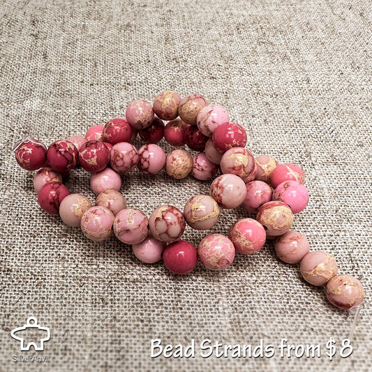 Pink Mookaite Beads - 8mm