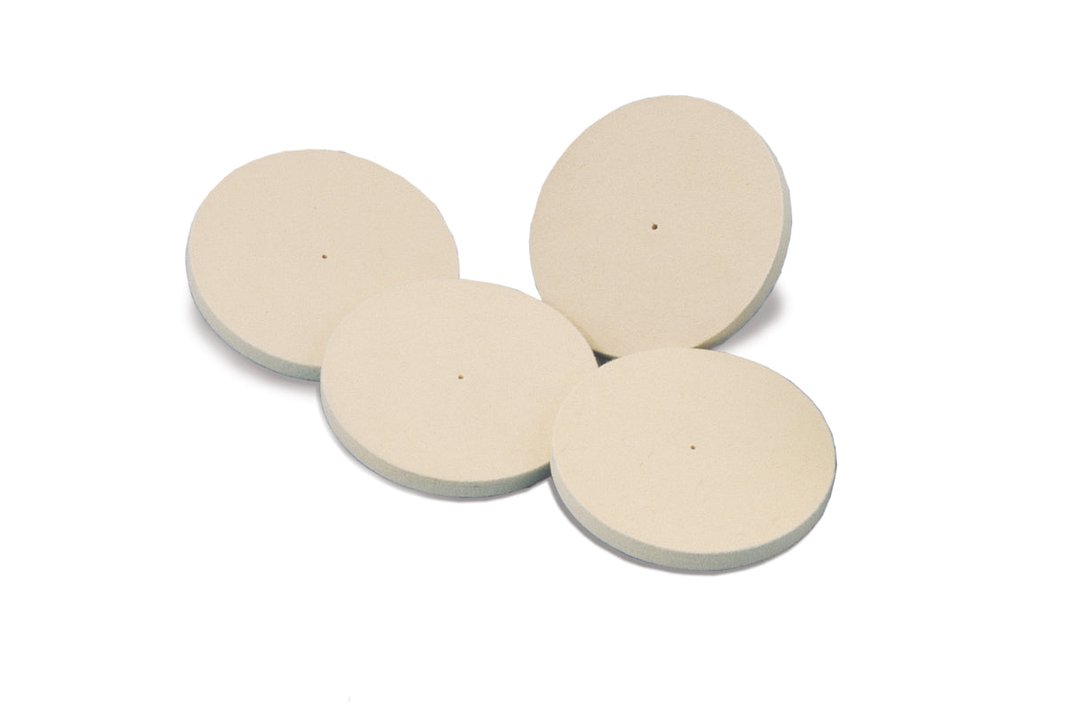 Spanish Felt Wheel Buffs, 4" x 1/2", Medium