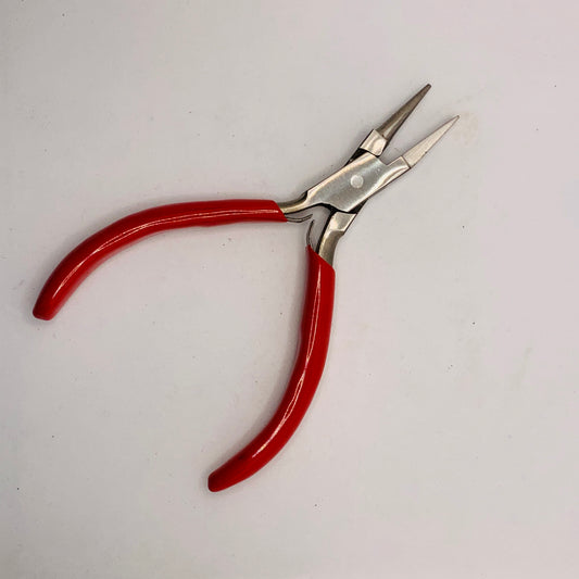 Pliers - flat round 5" red
