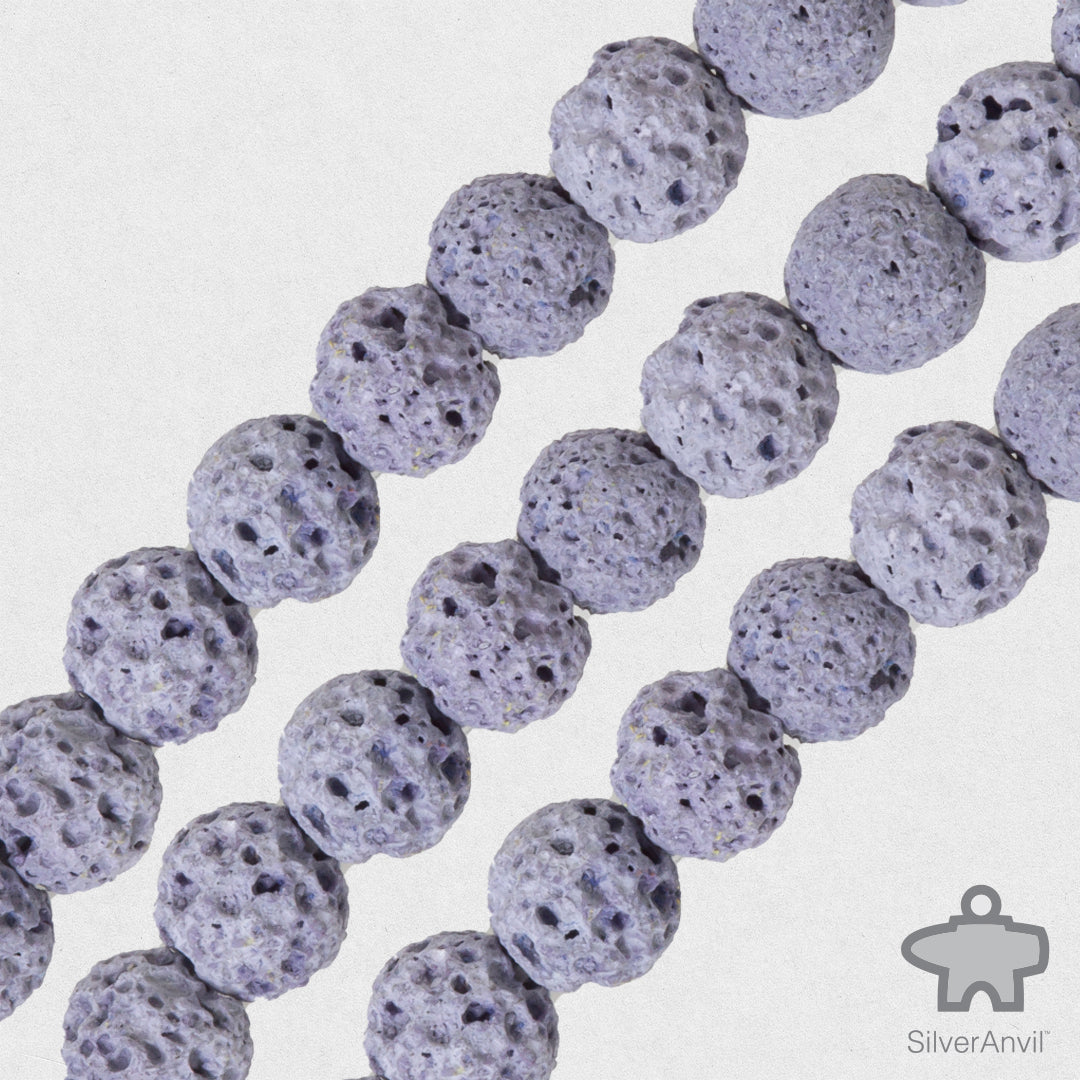 Pastel Purple Lava Beads - 6mm