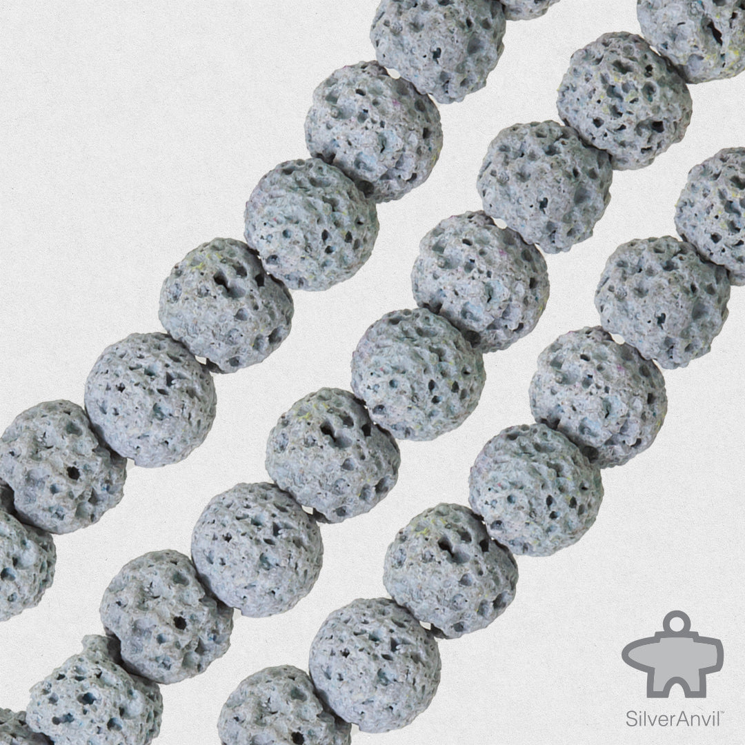 Slate Blue Lava Beads - 6mm