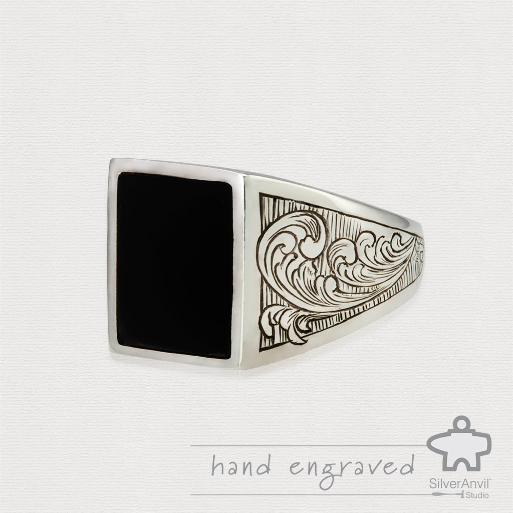 Hand Engraved Signet Ring