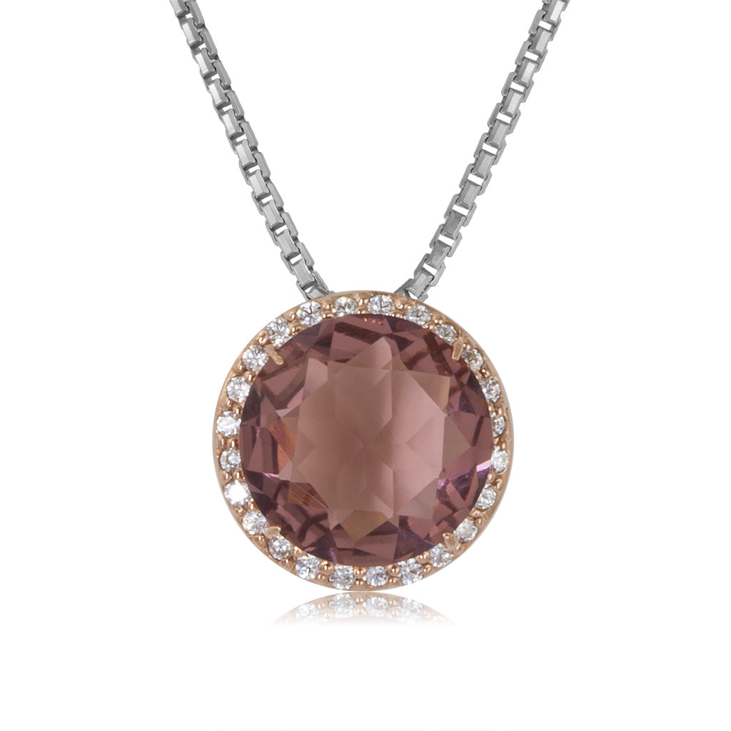 Pink Cubic Slider Necklace