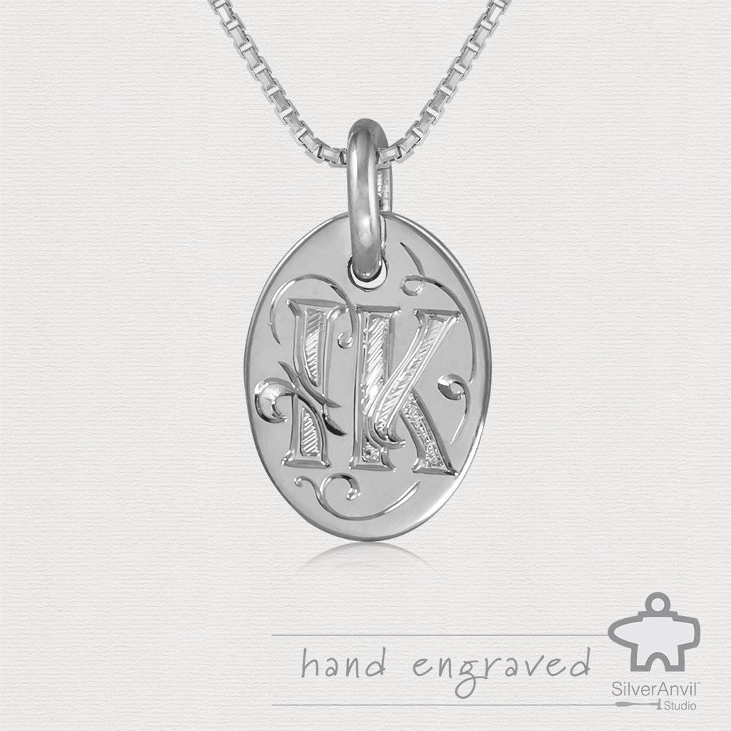 Hand Engraved Initial Pendant