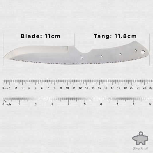 Drop Point Full Tang Knife Blank (23cm)