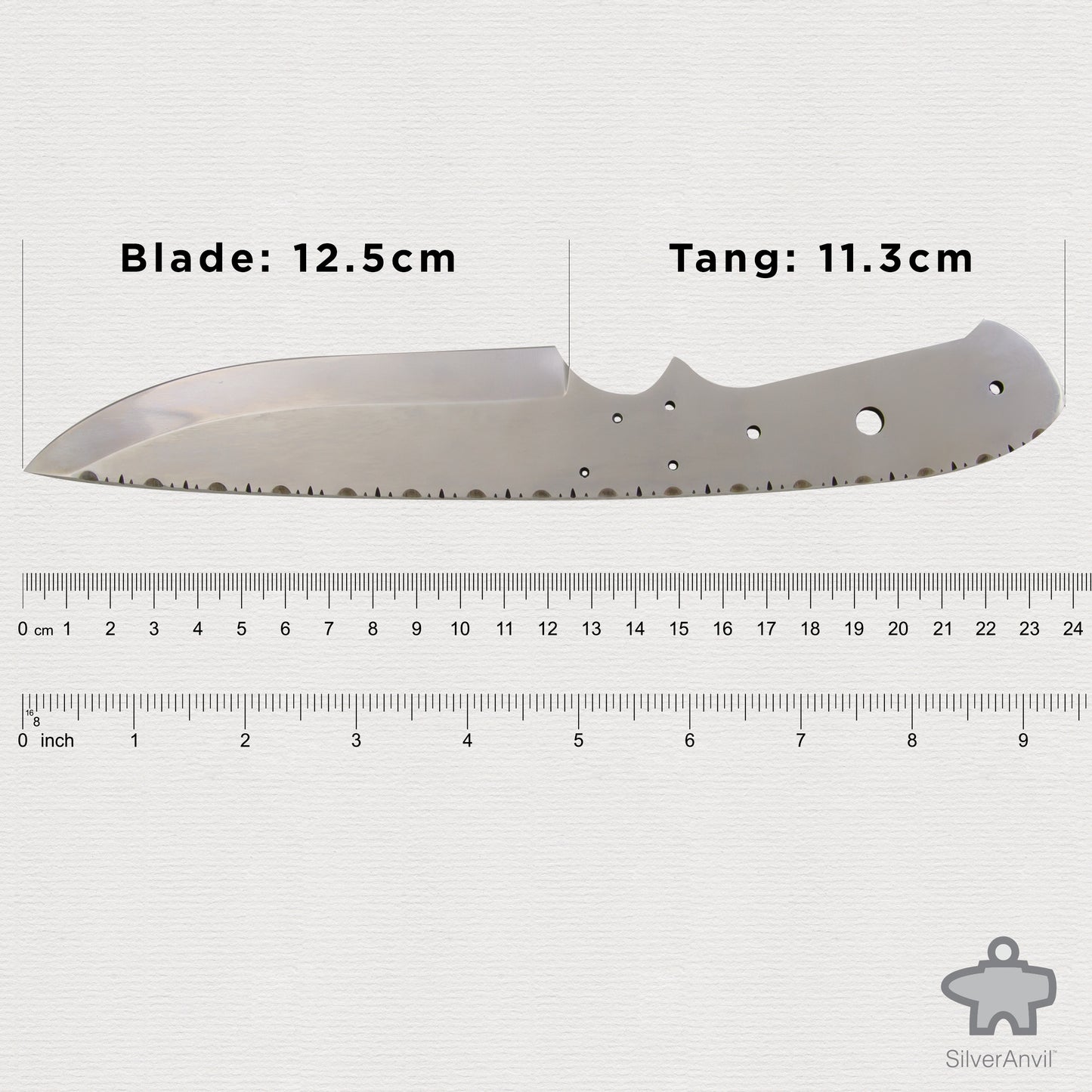 Drop Point Full Tang Knife Blank (21.5cm)