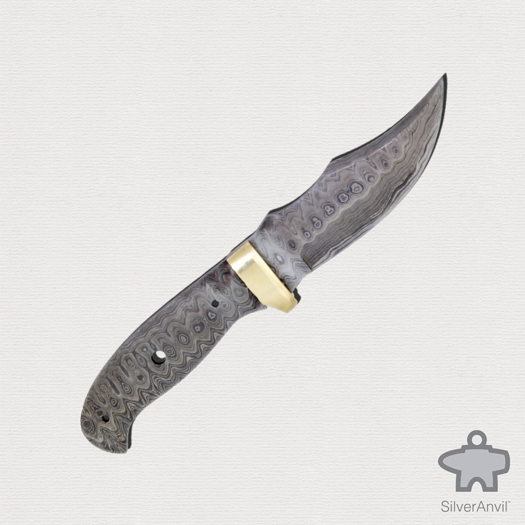 Damascus Dao Point Full Tang Knife Blank (22.5cm)