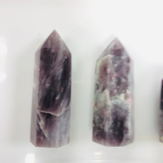 Lepidolite points