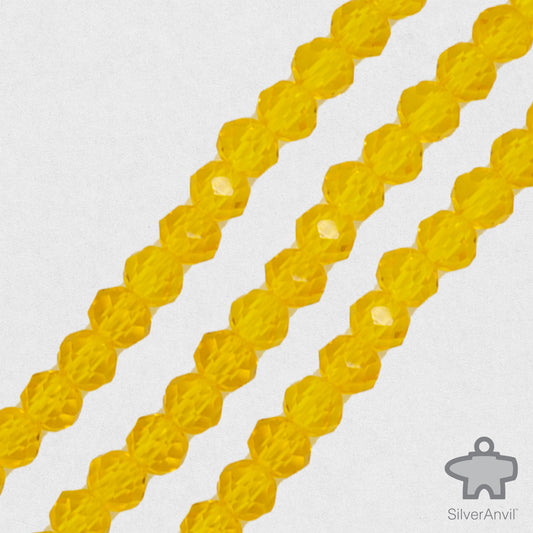 Lemon Yellow Swarovski Crystal Beads - 4mm