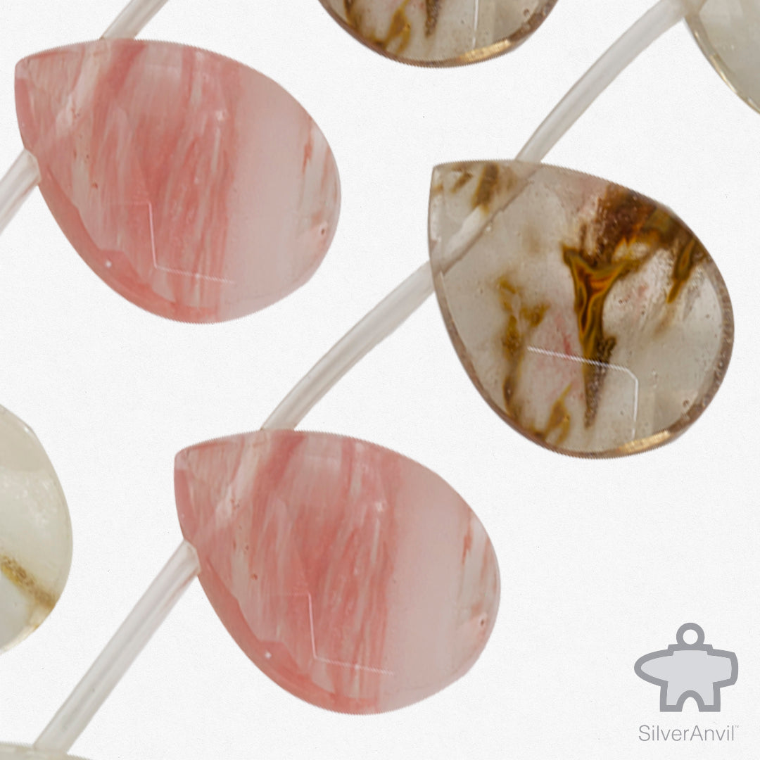 Pink Wispy Agate Beads