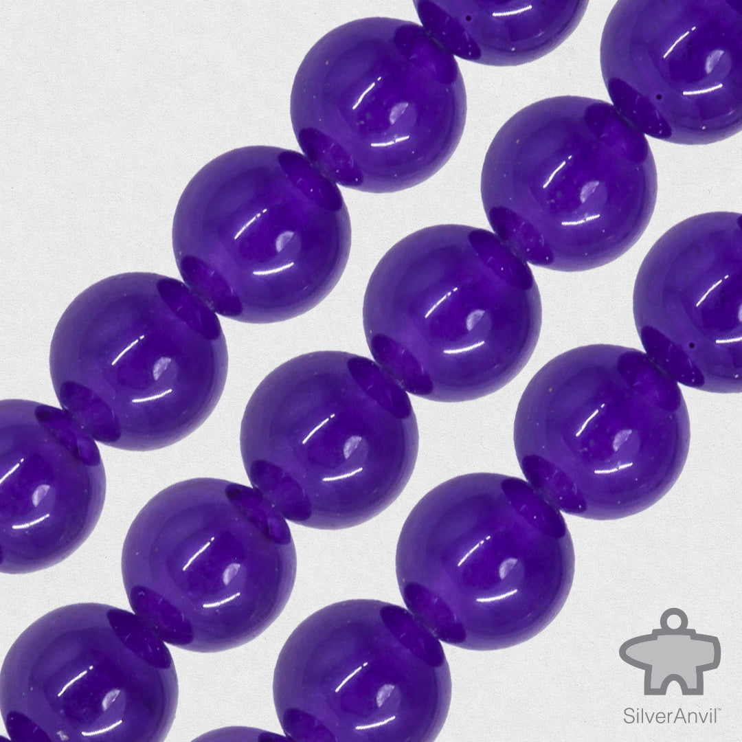 Amethyst Colored Dyed Quartz Beads - 8mm