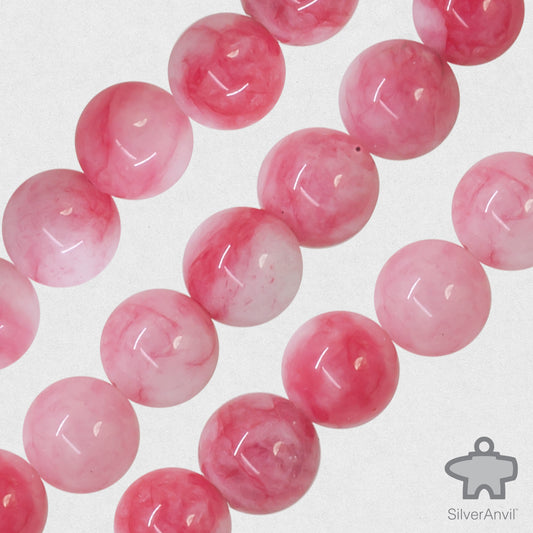 Red Dyed Quartz Beads - 8mm