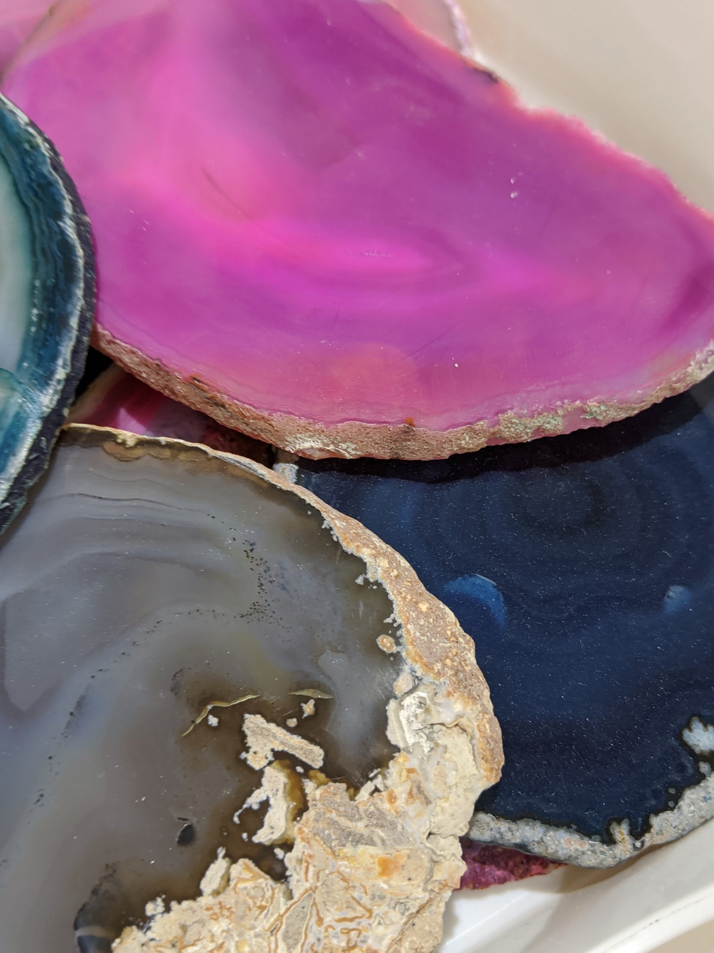 Dyed Agate Display Slices