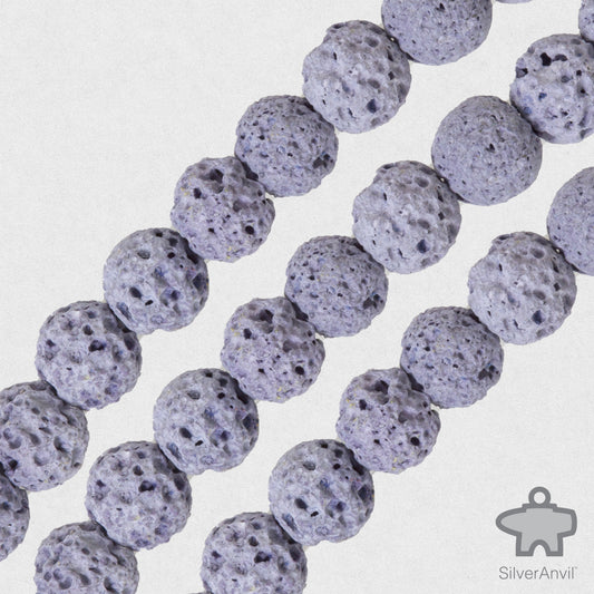 Pastel Purple Lava Beads - 6mm