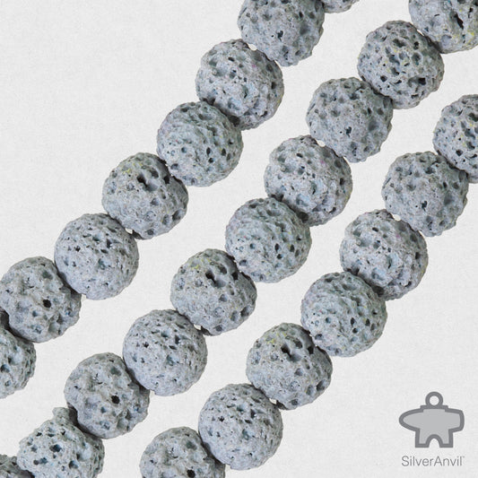 Slate Blue Lava Beads - 6mm