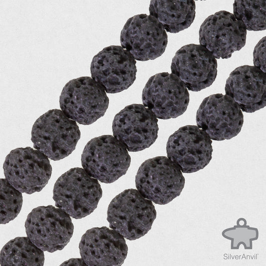 Black Lava Beads - 6mm