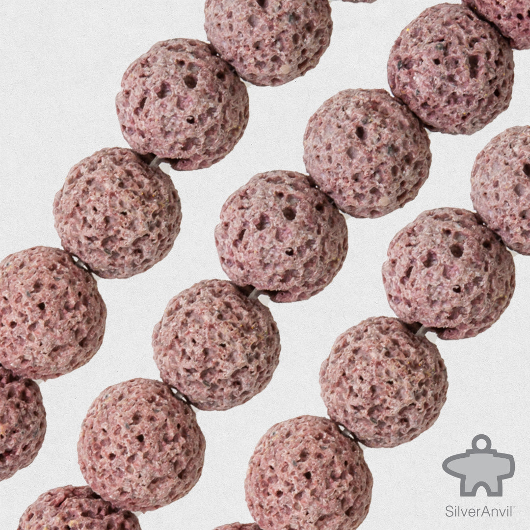 Salmon Pink Lava Beads -8mm