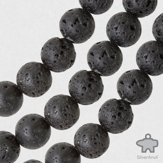 Black Lava Beads - 8mm