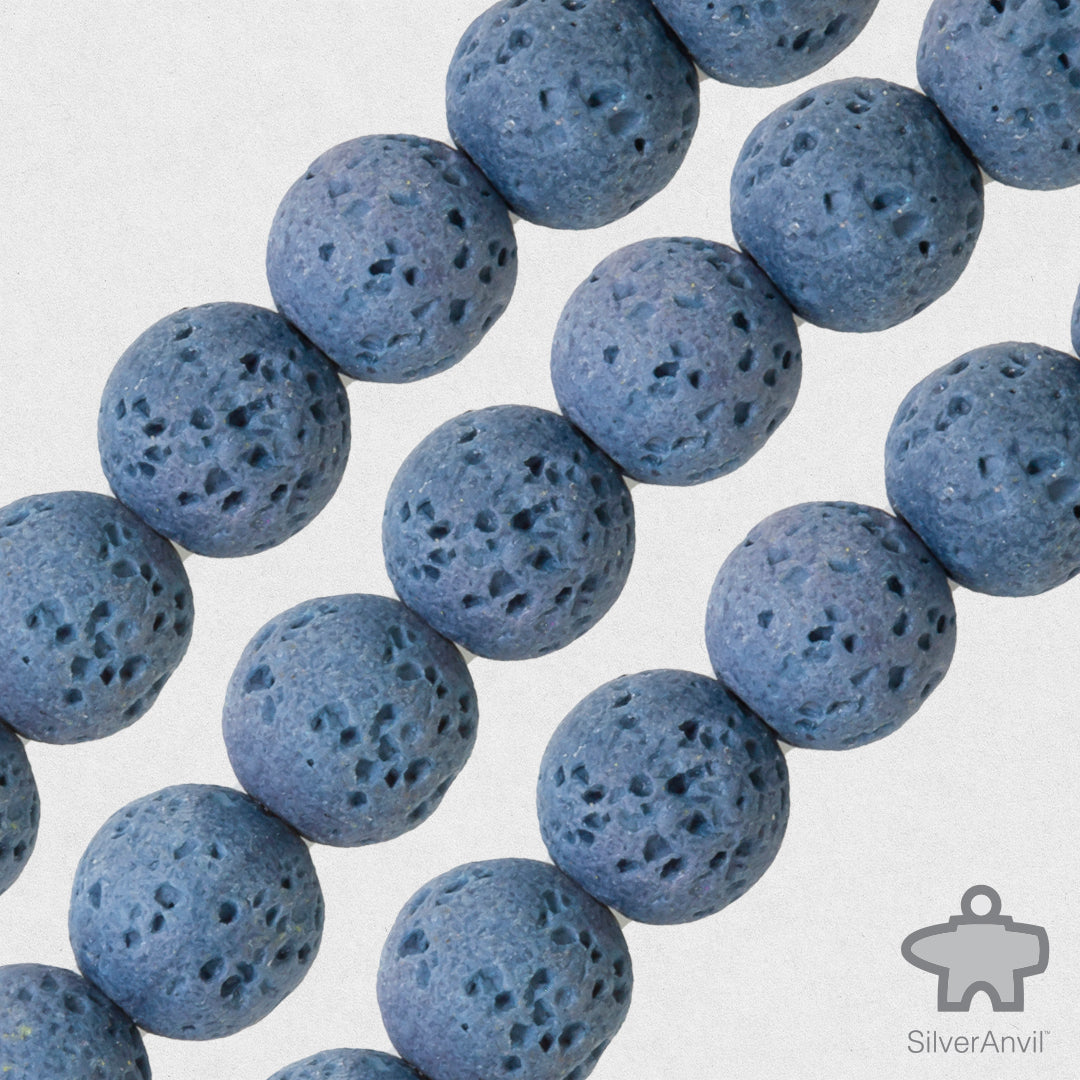Oxford Blue Lava Beads - 8mm