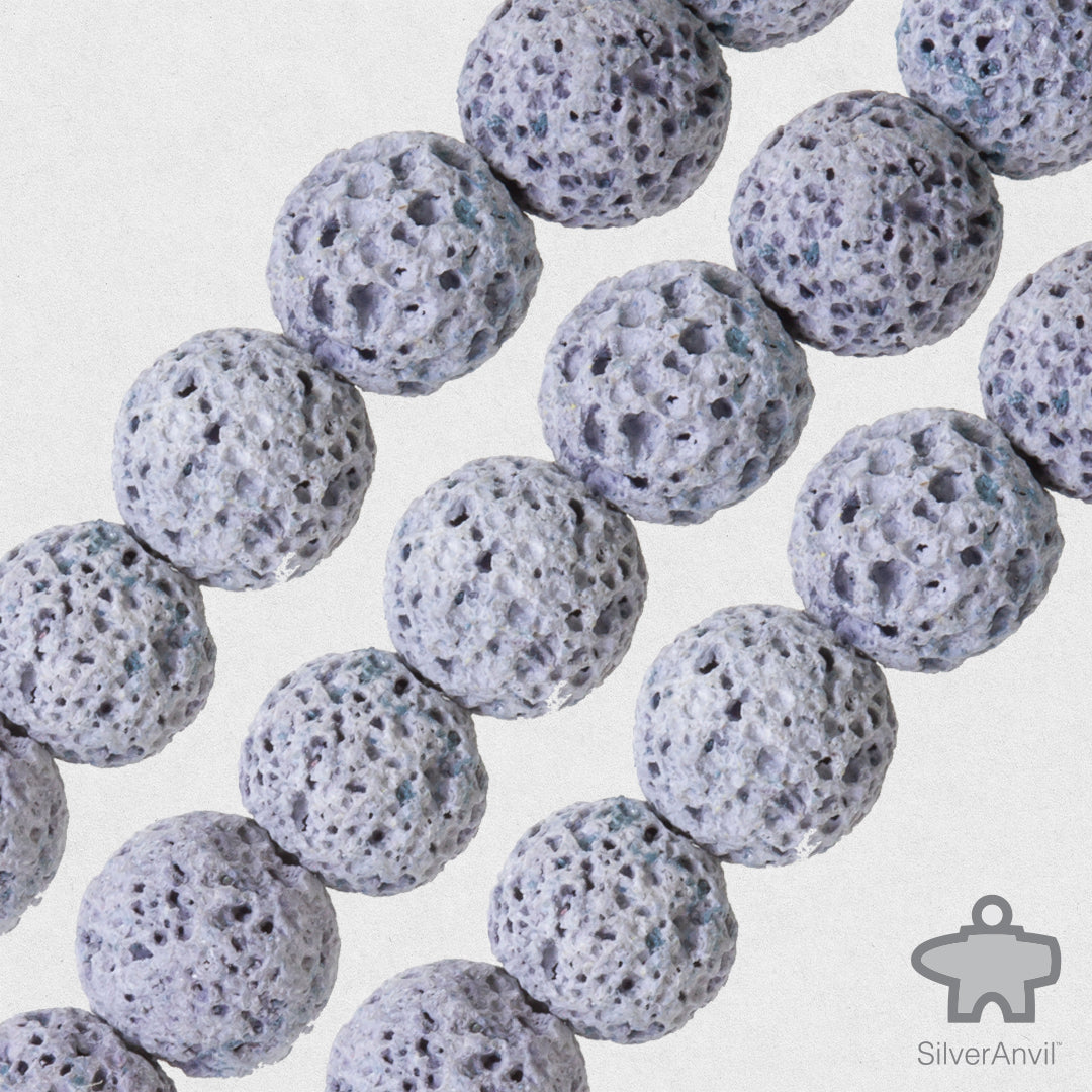 Pastel Purple Lava Beads -8mm