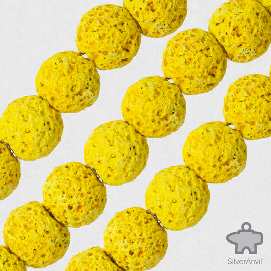 Lemon Yellow Lava Beads - 8mm