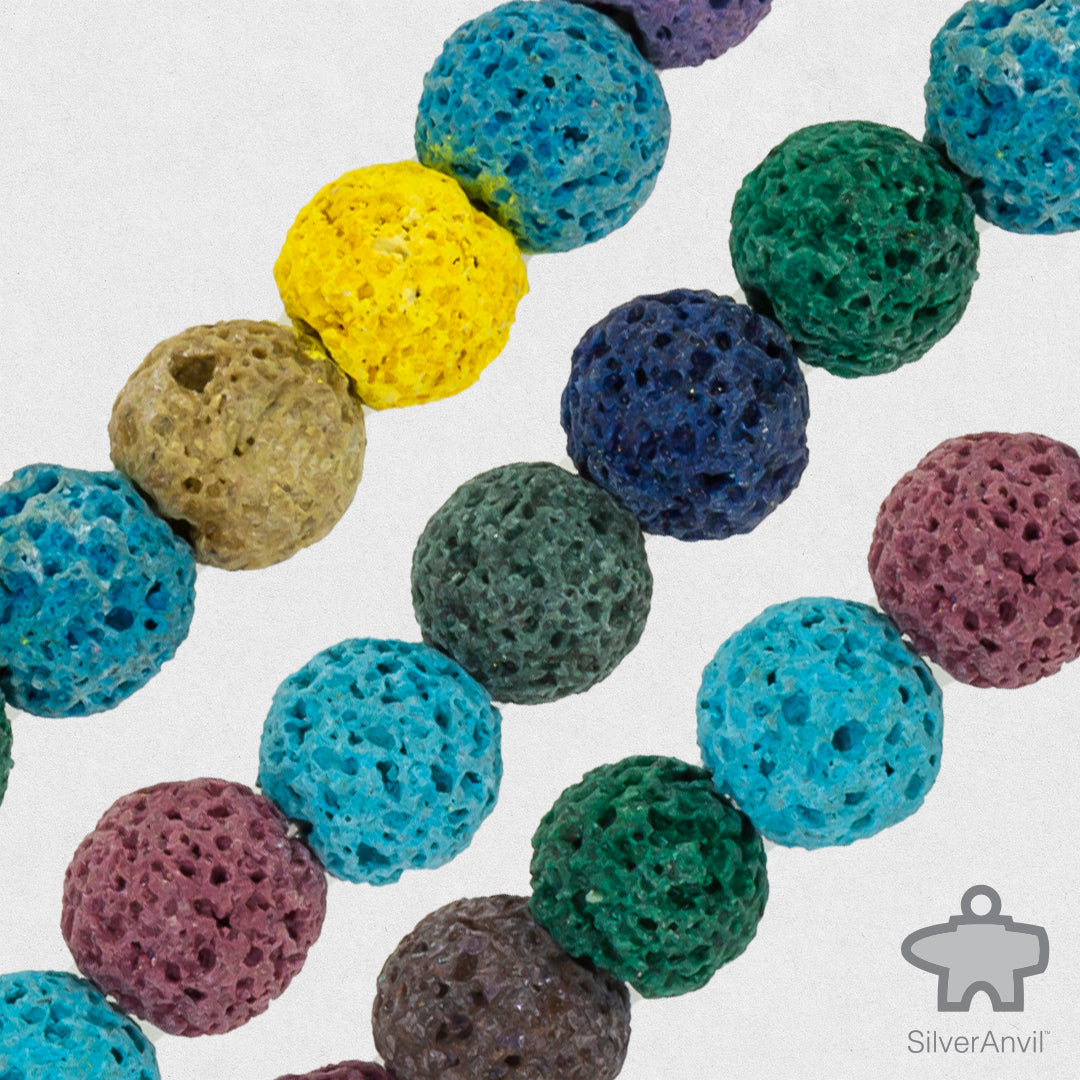 Multi-color Lava Beads - 8mm