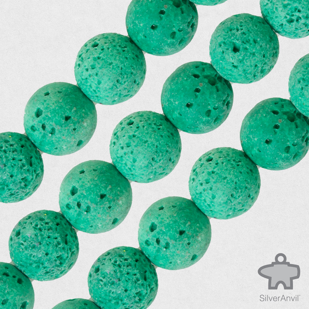 Shamrock Green Lava Beads - 8mm