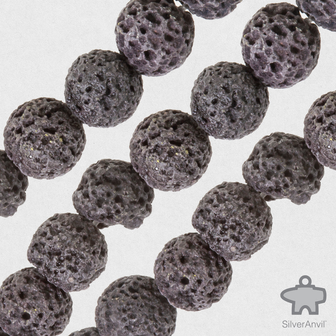 Soot Black Lava Beads - 8mm