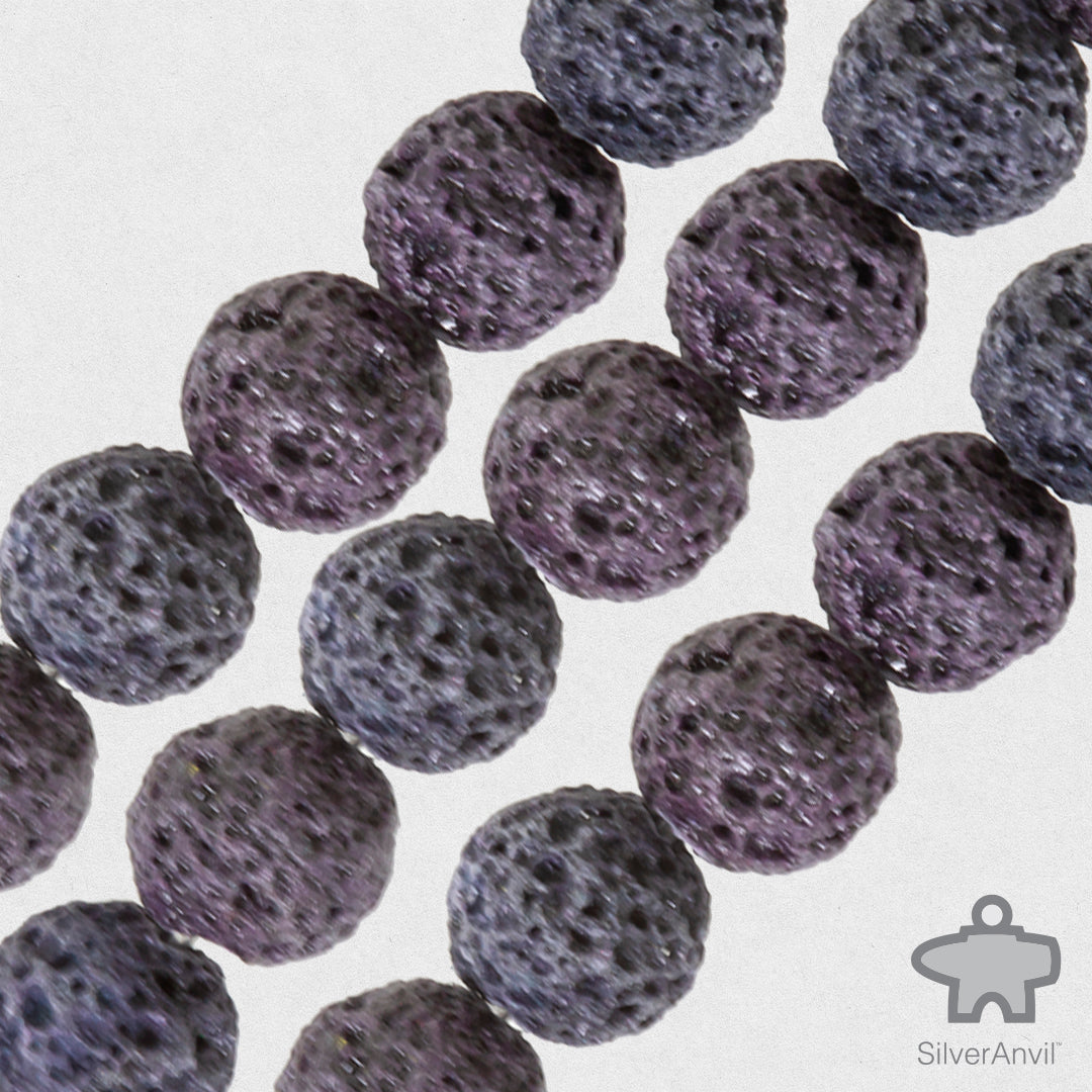 Raisin Purple Lava Beads - 8mm