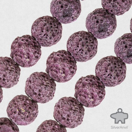 Wine Purple Lava Beads - 8mm