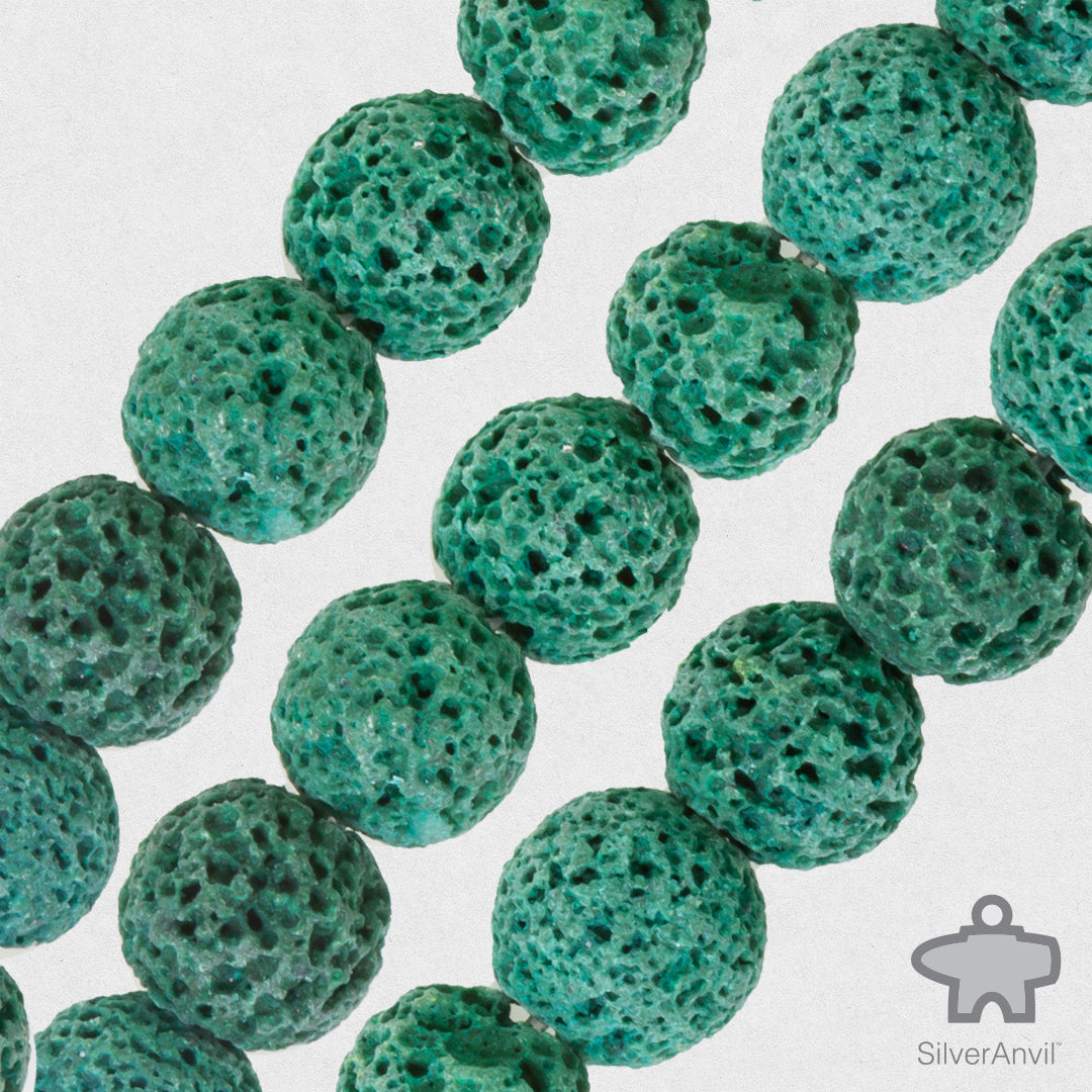 Pine Green Lava Beads - 8mm