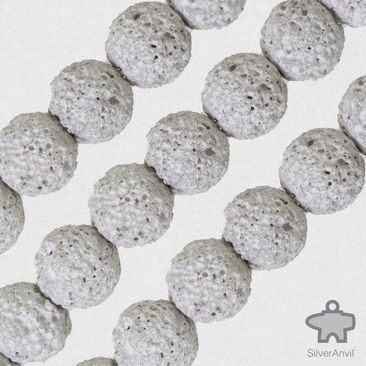 White Lava Beads - 8mm