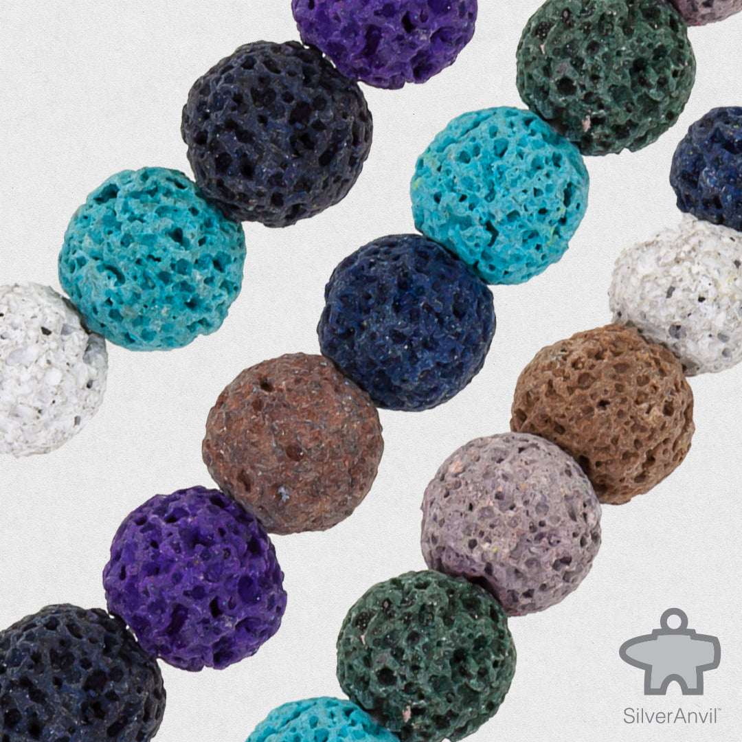 Multi-color Lava Beads - 8mm
