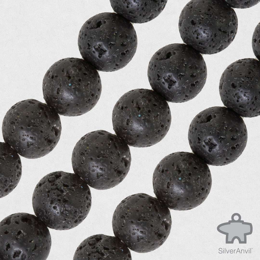 Black Lava Beads - 8mm
