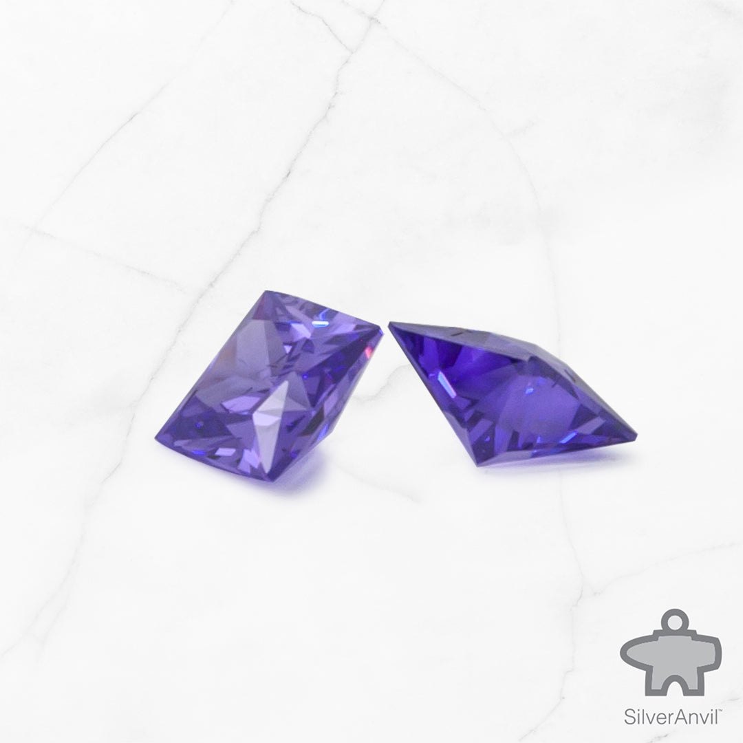 Princess Cut Purple Cubic