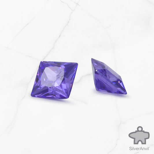 Princess Cut Purple Cubic