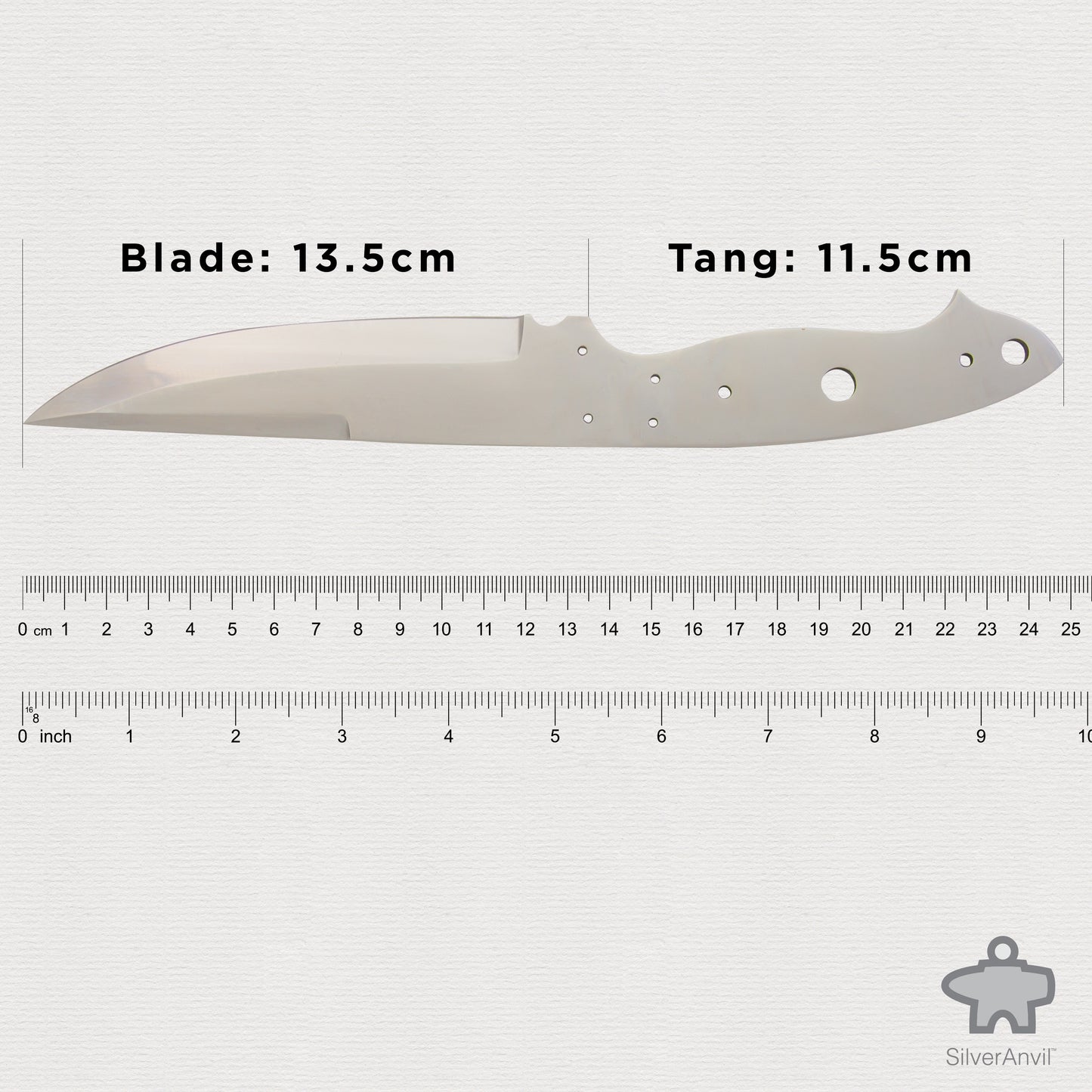 Straight Edge Full Tang Knife Blank (25mm)