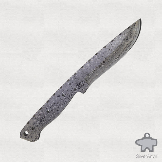 Damascus Drop Point Full Tang Knife Blank (22.5cm)