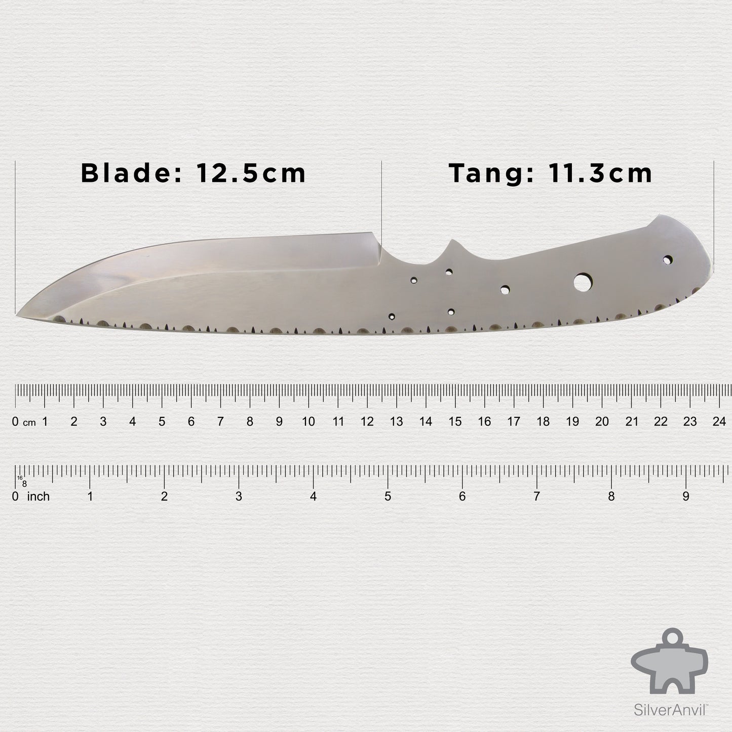 Drop Point Full Tang Knife Blank (24cm)