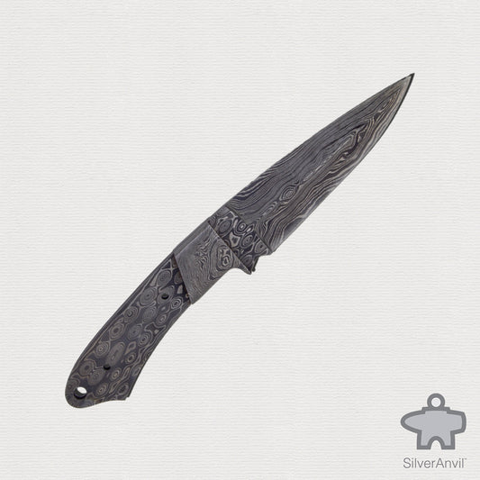 Damascus Dagger Point Full Tang Knife Blank (23cm)