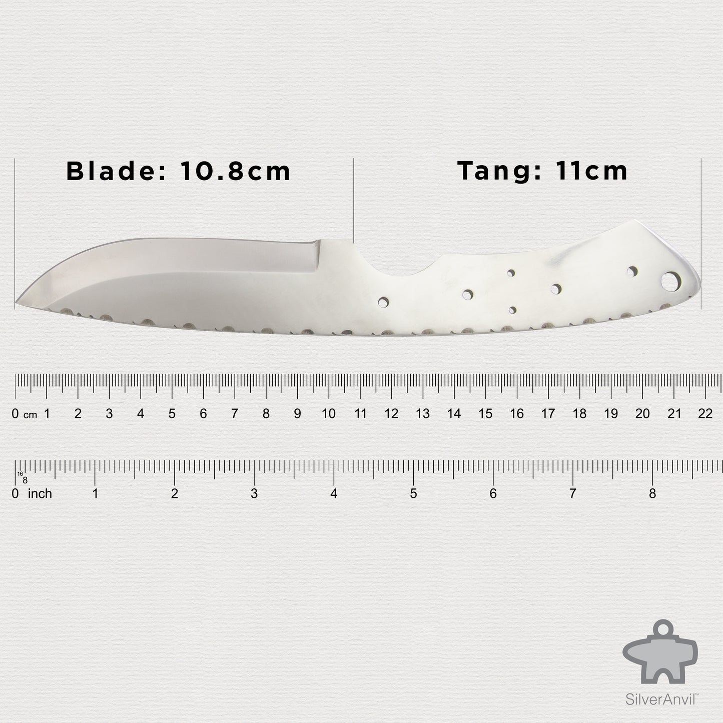 Drop Point Full Tang Knife Blank (22cm)