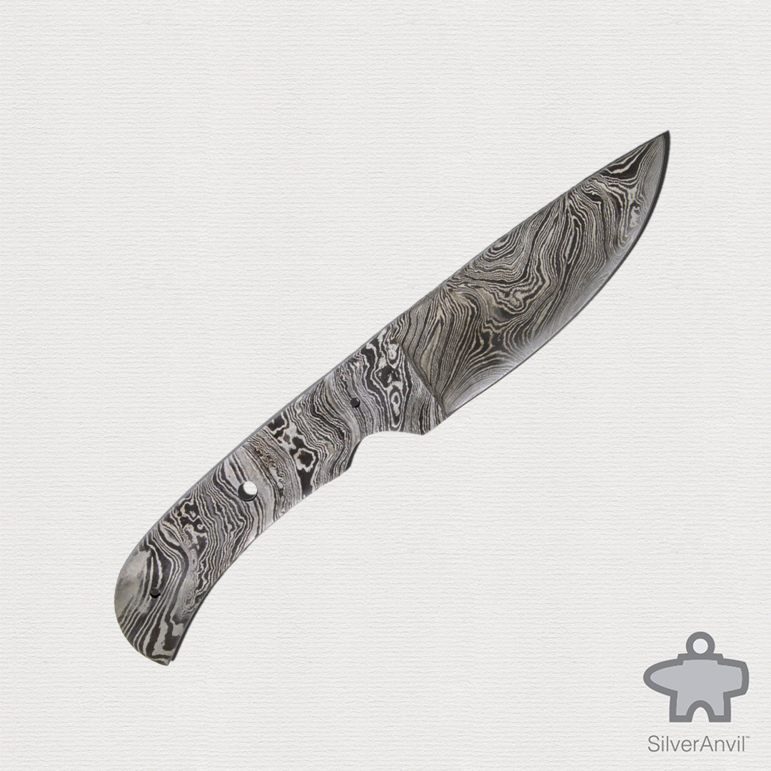 Damascus Drop Point Full Tang Knife Blank (23cm)