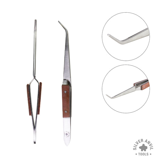 Cross Lock Curved Tweezers