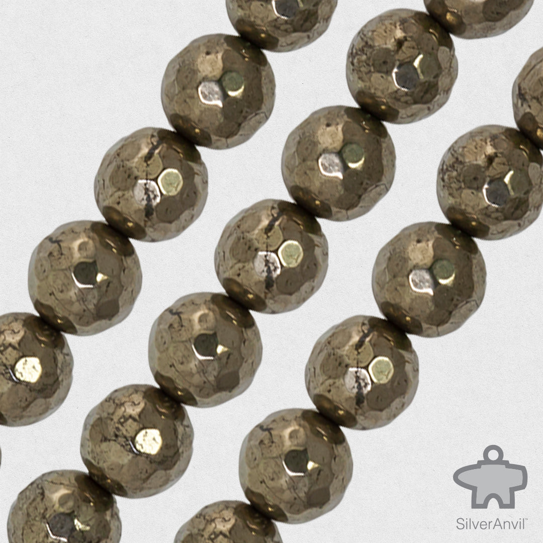 Pyrite Faceted Beads - 8mm