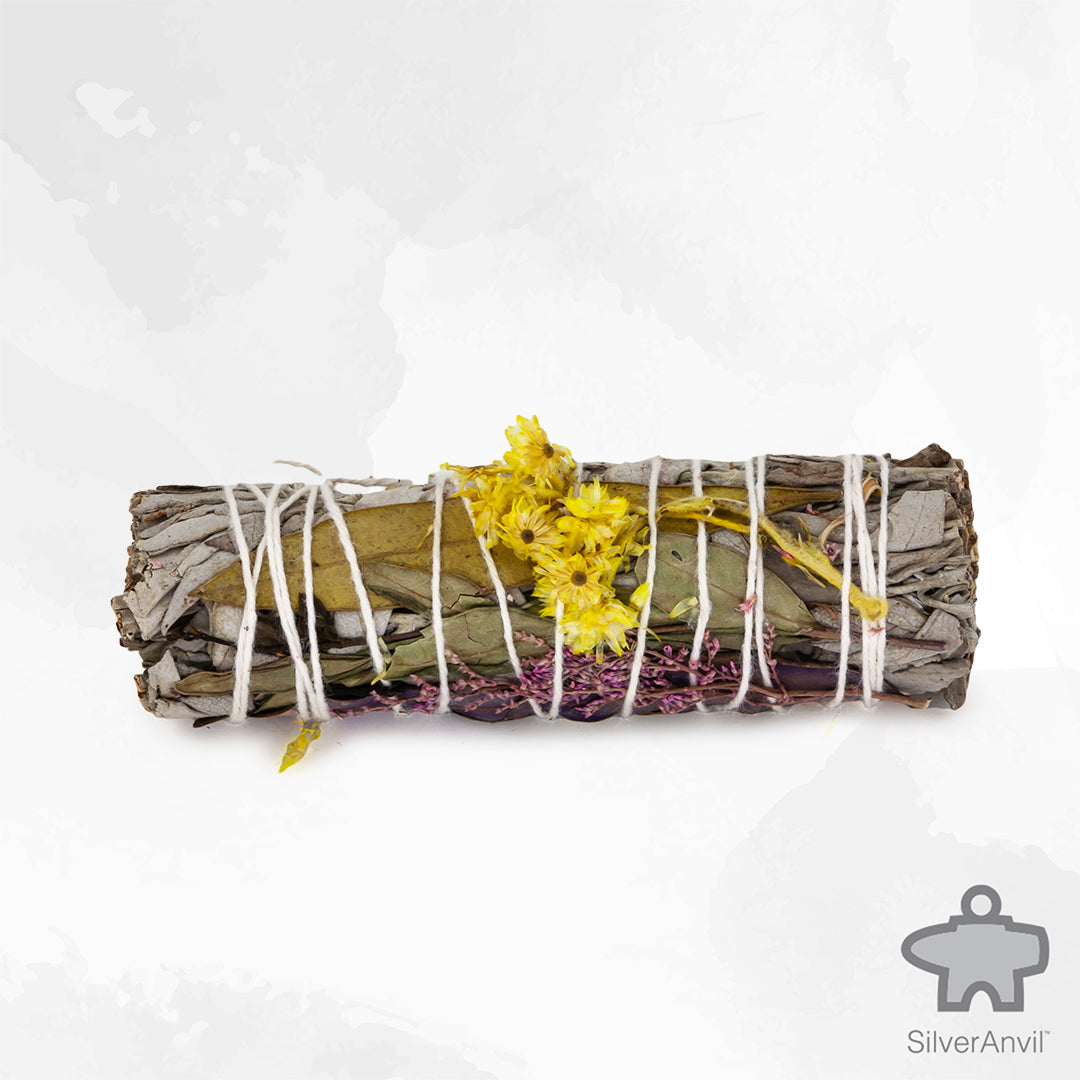 Smudge Stick White Sage with Calendula Flowers