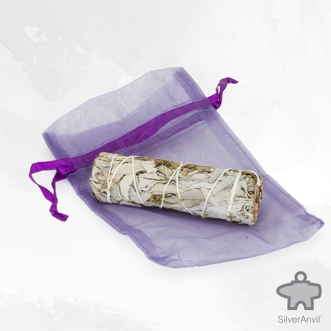 White Sage Smudge Stick with Oregano for cleansing and grief