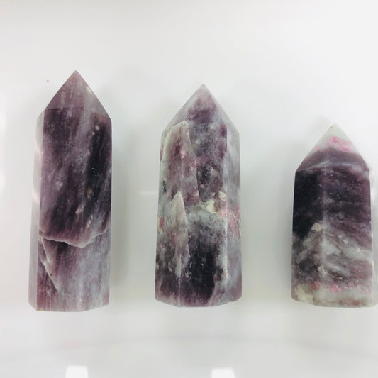 Lepidolite points