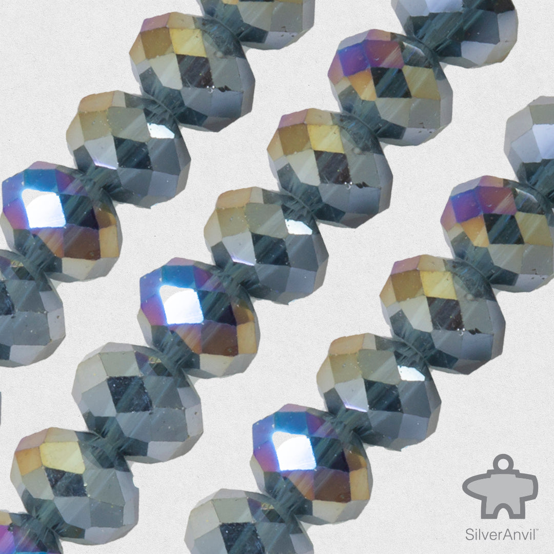 Black Swarovski Crystal Iridescent Beads - 8mm