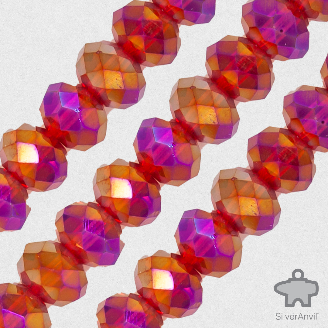 Red Iridescent Swarovski Crystal Beads - 8mm